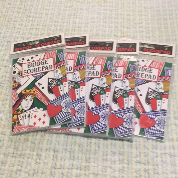 Bridge Score pad 5-books NEW contact Bridge scoring pads bridge playing Party - Picture 2 of 5